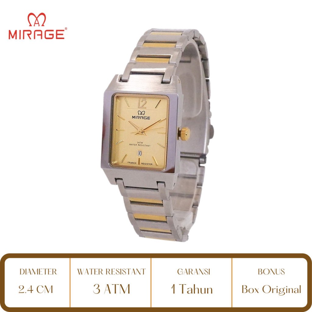 Mirage Watch Official Jam Tangan Wanita Mirage Kombinasi 8756 BSP L