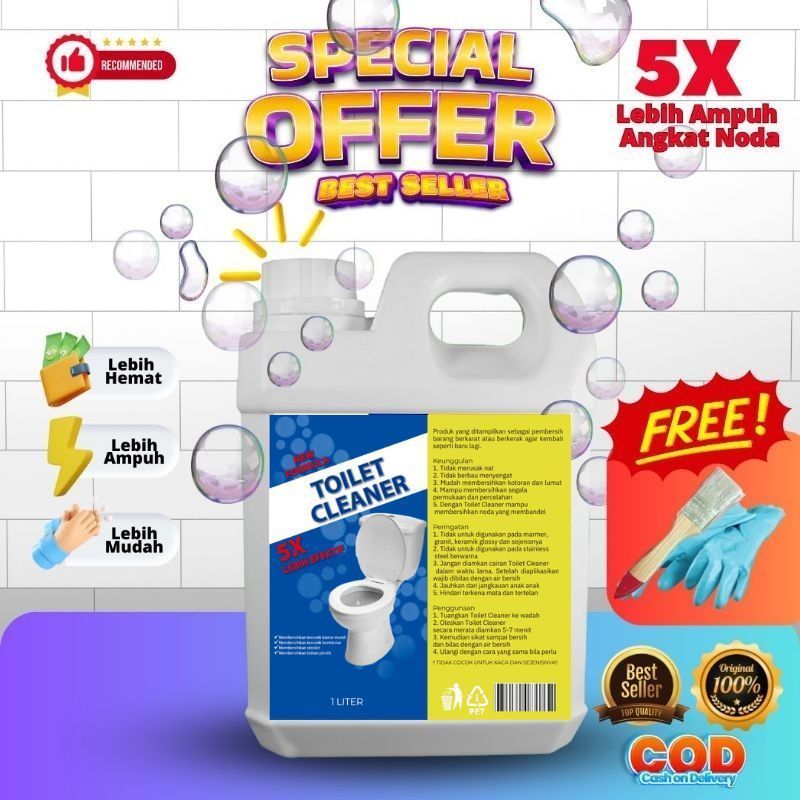 	 Toilet Cleaner Pembersih Kerak Bandel Toilet Kloset Keramik Stainless Kemasan 1 Liter	