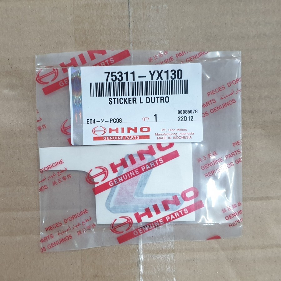 Sticker L Hino Dutro Asli