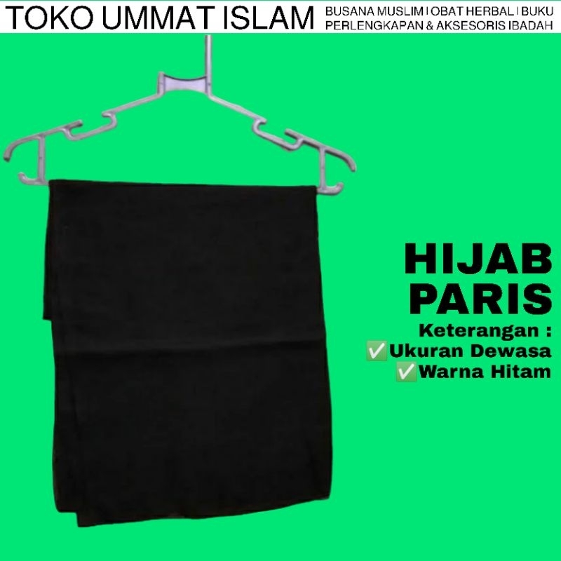 Kerudung Hijab Hitam Polos Segi Empat Hijab Jilbab