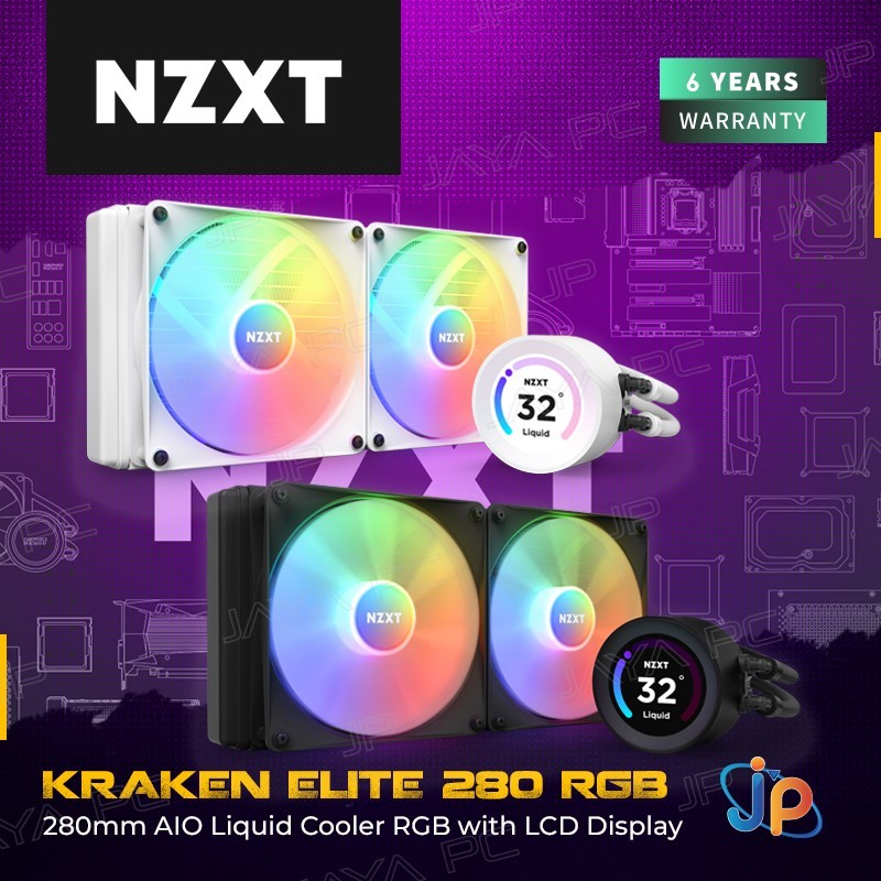 NZXT Kraken Elite 280 RGB Liquid CPU Cooler Fan 280mm with LCD Display