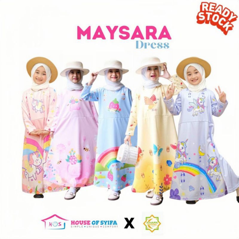 Ready Gamis Dress Baju Muslim Anak Perempuan Maysara Khafa