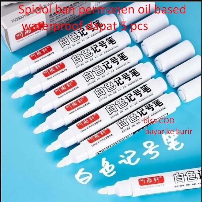 

Spidol ban permanen oil based waterproof dapat 5 pcs