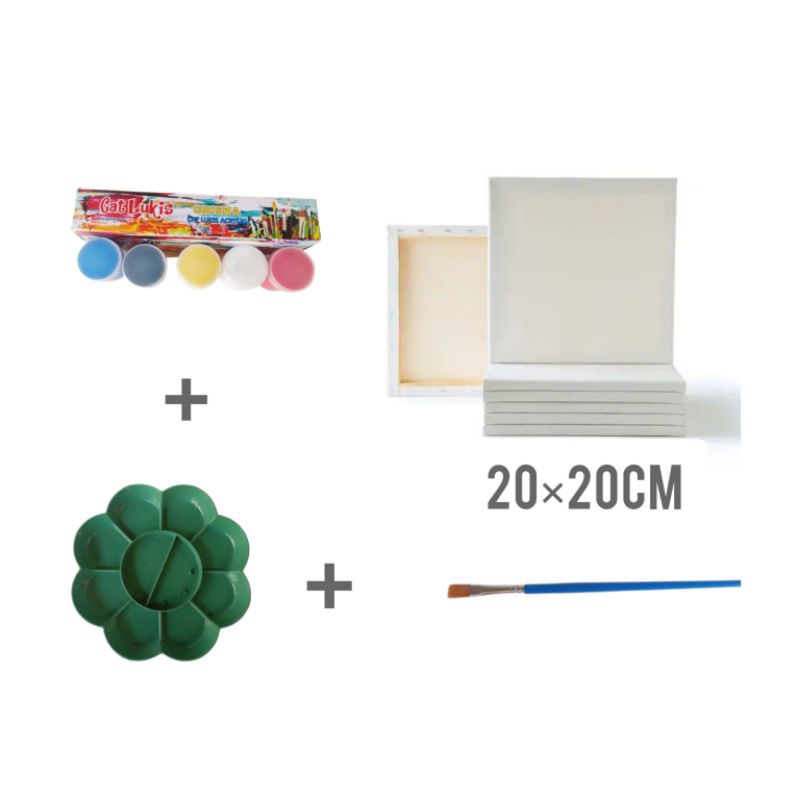 

Paket Melukis Asthentik Paint By Number 20×20cm Painting kit Komplit