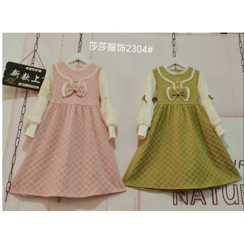 Dress Anak Perempuan Premium Model Korea Style  usia Anak 5-9 Tahun