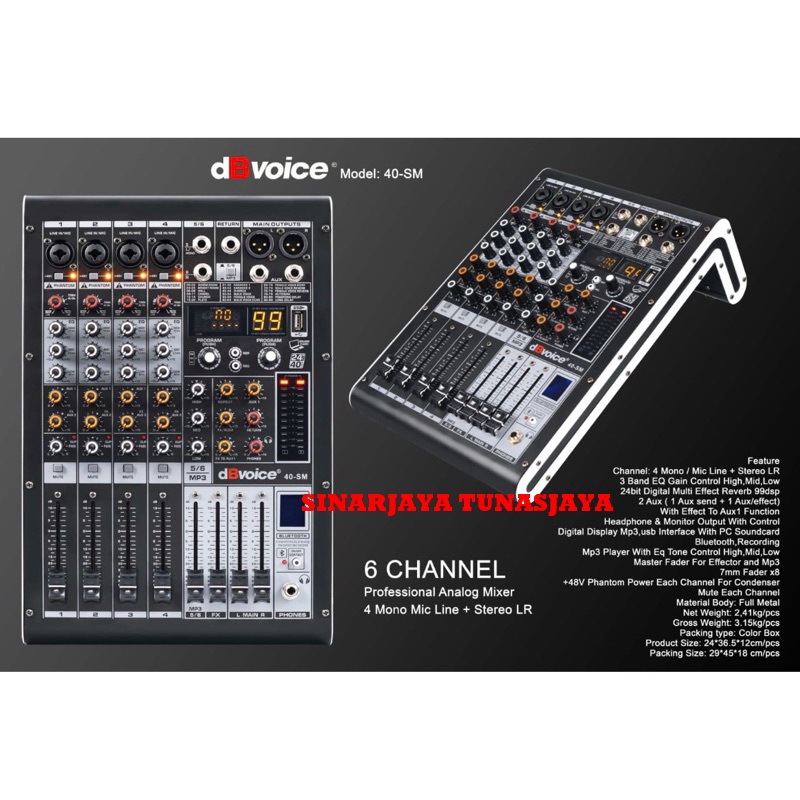 Mixer dBVoice 40 SM Original 4 Channel db Voice 40SM mixer 40-sm original garansi resmi