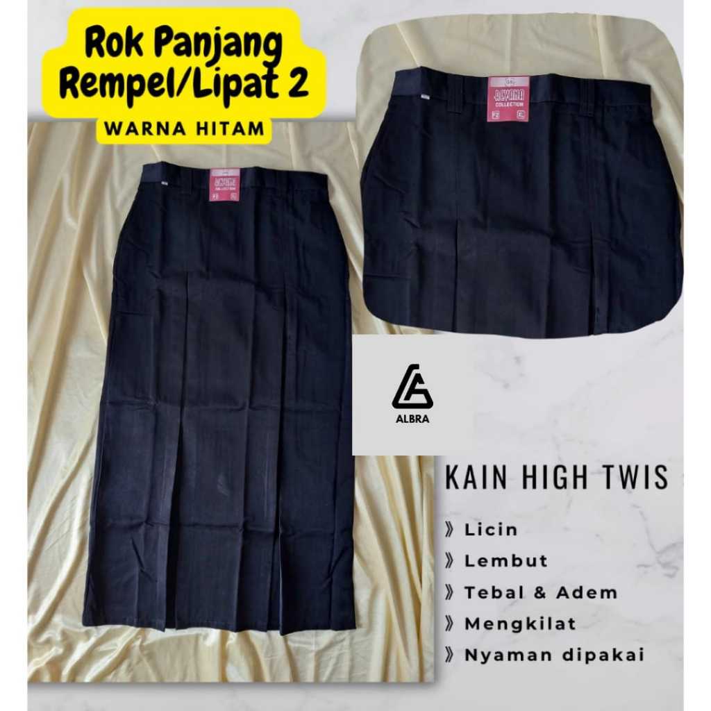 Rok Panjang Hitam Span Belah Dua Seragam Sekolah SMP SMA Anak Perempuan