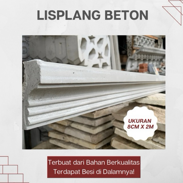 Lisplang beton 8 cm x 2 m | lisplang minimalis, lisplang, lisplang cor beton, lisplang tempel, lis profil, lis profil cor beton, lis, lis beton, lisplang klasik, lis plang, Lis Plang, Lisplang, lisplang grc, Lis profil grc, lisplang grc