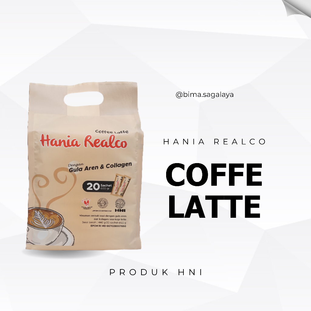 

Hania Realco Coffee Latte Kopi susu Sehat HNI HPAI