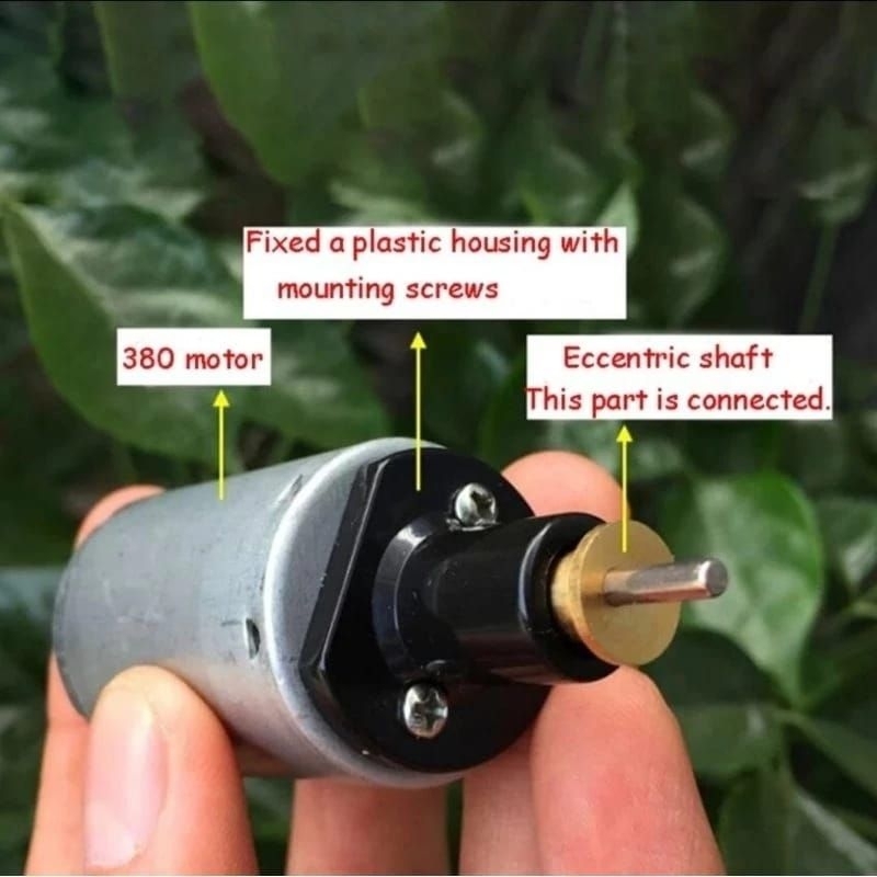 Dinamo DC Motor RS-380 3V-6V Eccentric Crankshaft Engkol Shaft AS poros Engkol