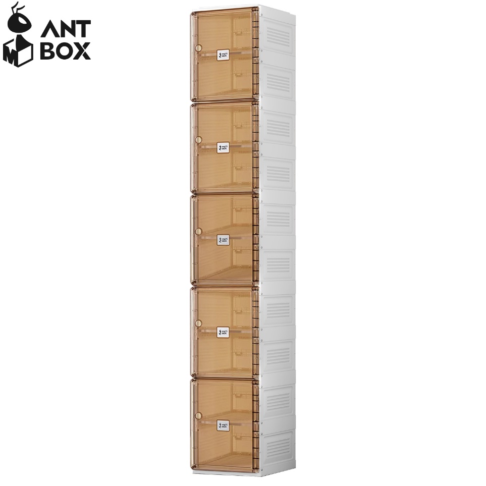 ART J18Y ANTBOX Rak Sepatu Susun Tertutup Isi 1 Baris 1 Pasang Sepatu Rangka Lipat Terintegrasi Beba