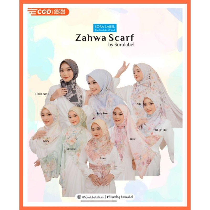 Scarf Voal Motif Bunga Zahwa Scarf by Soralabelofficial Laser Cut