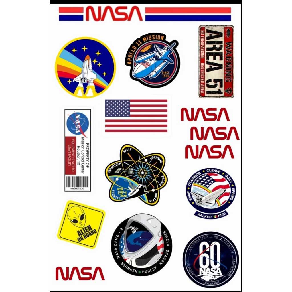 

Sticker NASA Sticker Deco Waterproof Sticker Bujo Astronot - Area 51
