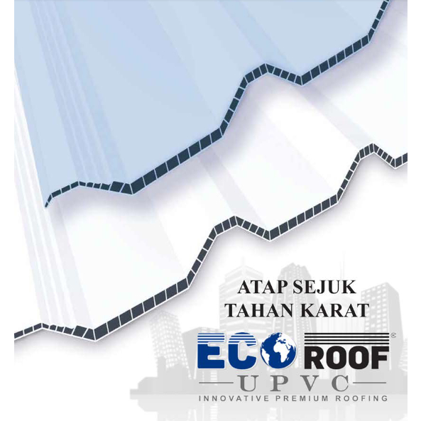 ECOROOF UPVC DL atap upvc double layer twin wall 860cm
