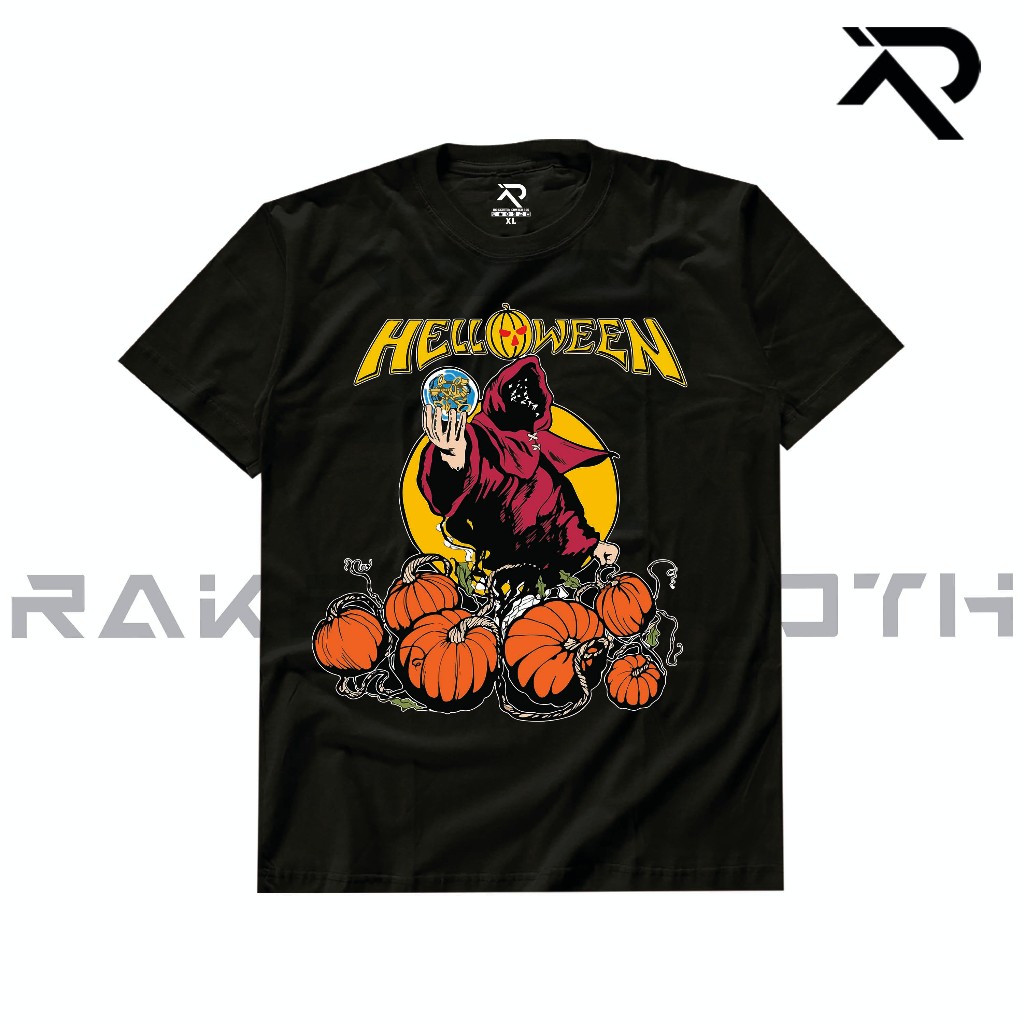 RKN Kaos Music Helloween MUS-31 Unisex Combed 30s HITAM