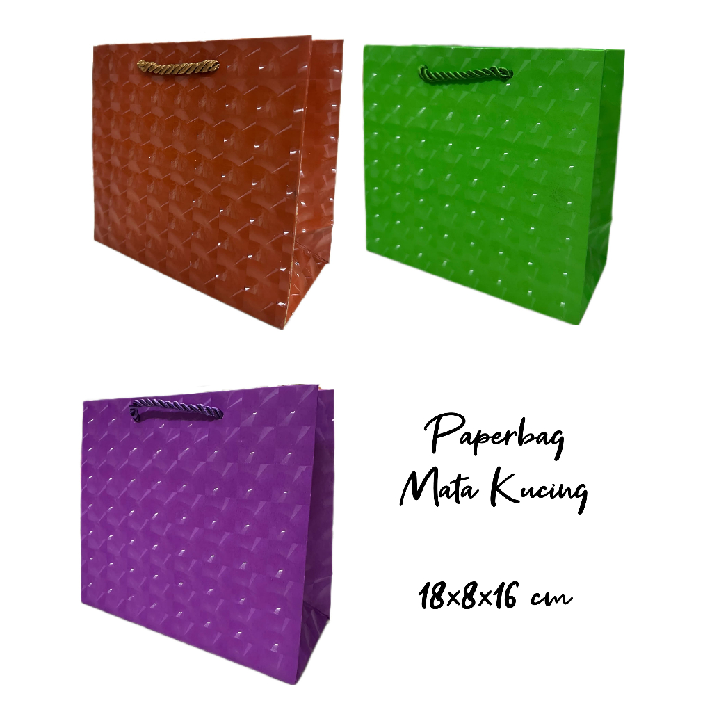 

Paperbag 18x16 cm Goodie Bag Karton Mata Kucing Paper Bag Motif Tas Bingkisan