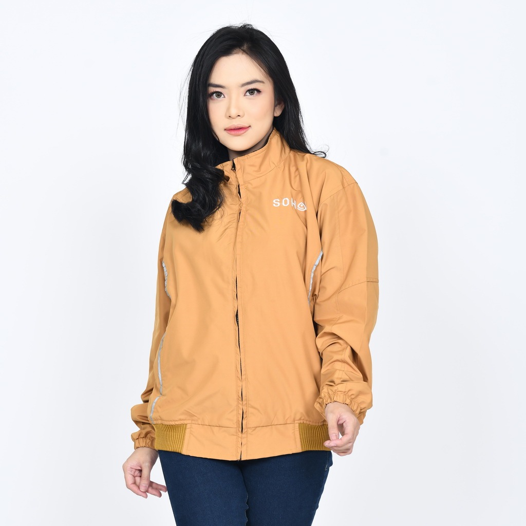 Jaket Wanita Parasut Kuning Kekinian Cewek Dewasa Model Perempuan Korea Terbaru Slim Fit