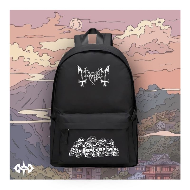 TAS SEKOLAH METAL BAND BISA CUSTOM KASTEM SATUAN HITAM BAG PACK TAS GENDONG BAHAN CORDURA TEBAL VIRA