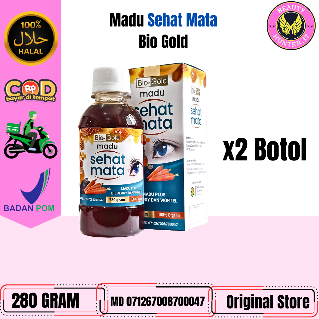 SEHAT MATA  2 Botol Madu Sehat Mata Bio Gold Membantu Menjaga Kesehatan Mata