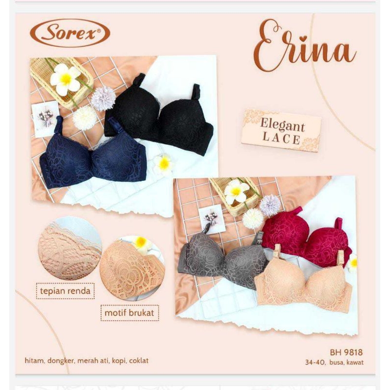 SOREX 9818 / BH SOREX KAWAT BUSA TIPIS KAIT BELAKANG 3 / BH SOREX TALI BISA DILEPAS