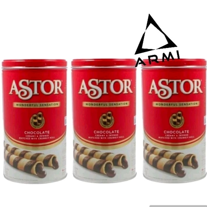 

Wafer Astor Kaleng Cokelat Rolls 330 Gram