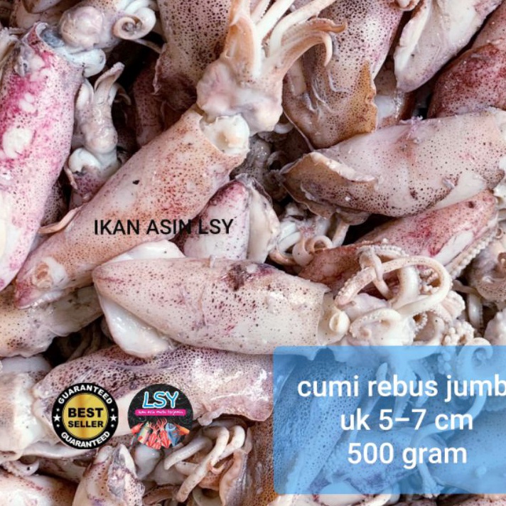 

Hematku ikan asin cumi rebussotong rebus size jumbo 5gr