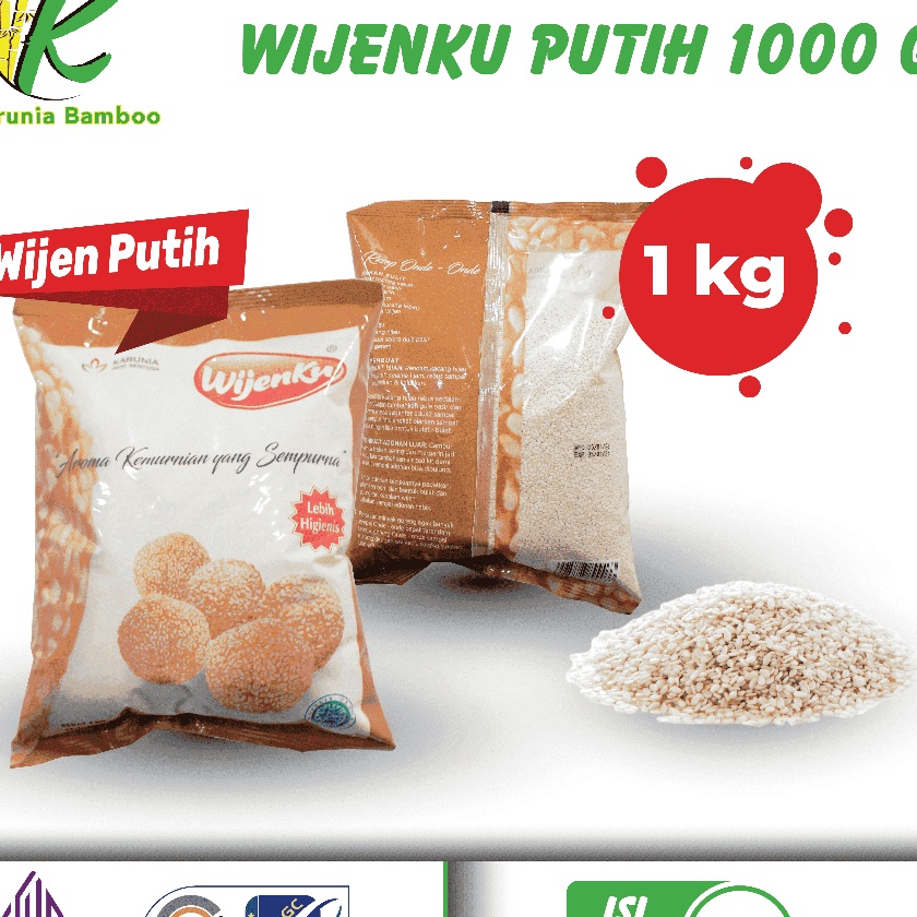 

KF7 Biji Wijen putih India WIJENKUsesame seeds super premium 1gram wijen putih 1 kg