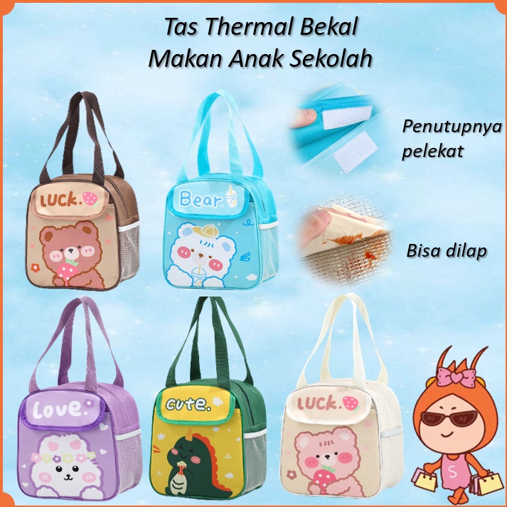 Reseller Welcome  T5749 Tas Bekal Anak Sekolah  Lunch Bag Cute Korea  Tas Travel Tenteng Mini Tas Be