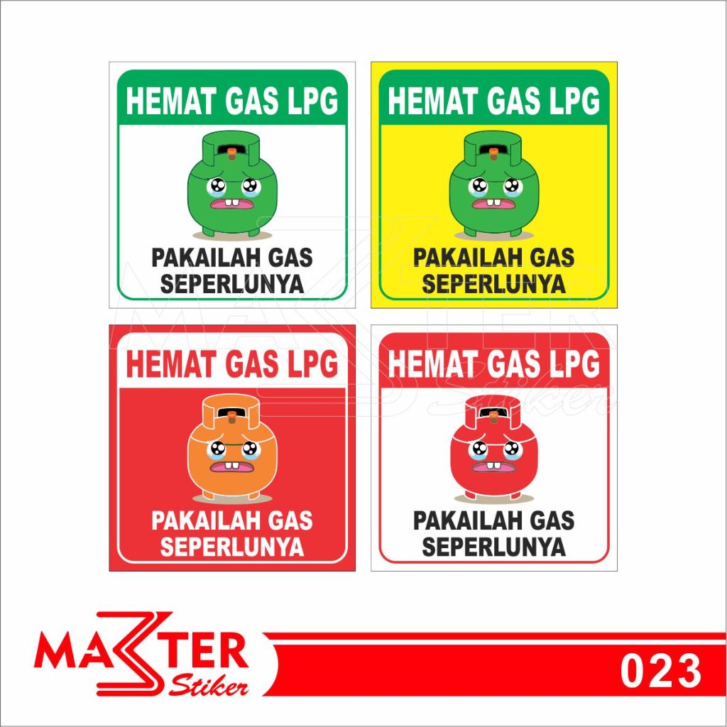 

023 - Stiker Hemat Gas LPG, Sticker Vinyl, Premium, Tahan Air, Termurah, dan Bisa Custom