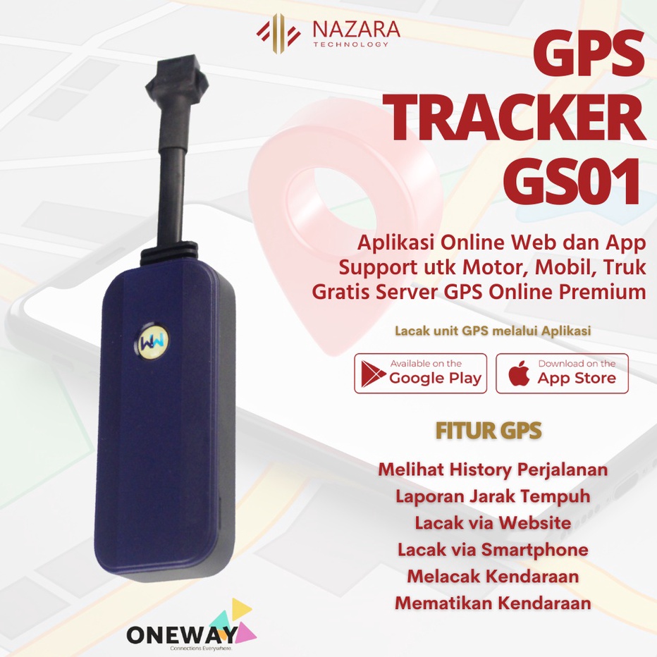 Pilihan GPS Tracker Original Pelacak Motor Mobil Truk Oneway GS1