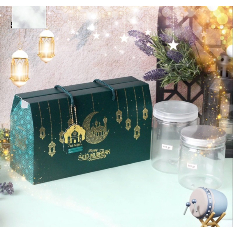 

(1pak isi 5 pcs) BOX LEBARAN IDUL FITRI 3 toples 500-800 ML