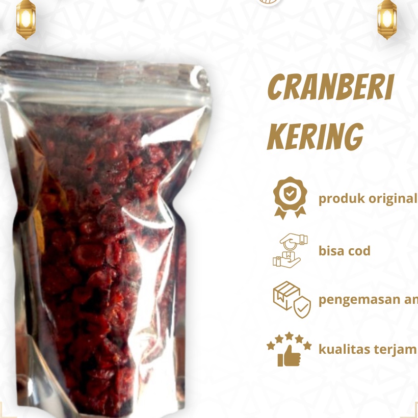 

HJ6 Dried Cranberry Unsweeted 25 gr Buah Cranberry Natural Super Food