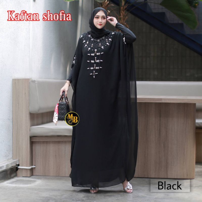 KAFTAN GAMIS SHOFIA CERUTY VIRAL KEKINIAN BABY DOLL PREMIUM FREE MANSET LEBARAN MURAJ