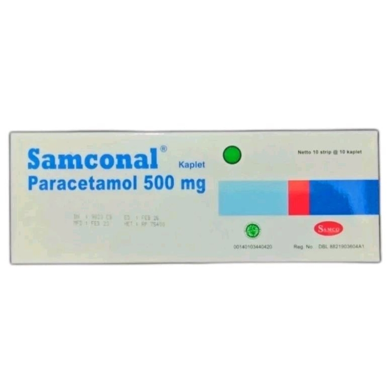 SAMCONAL Kaplet - Paracetamol 500mg (100's /Dus) | Pamol 500mg