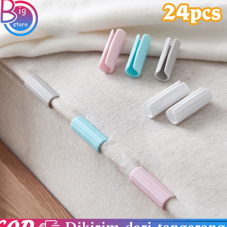 Murah Lebay 24pcs Penjepit Sprei Anti Geser  Klip Penjepit Sprei Ranjang Bungkus  Penjepit Sprei Kas