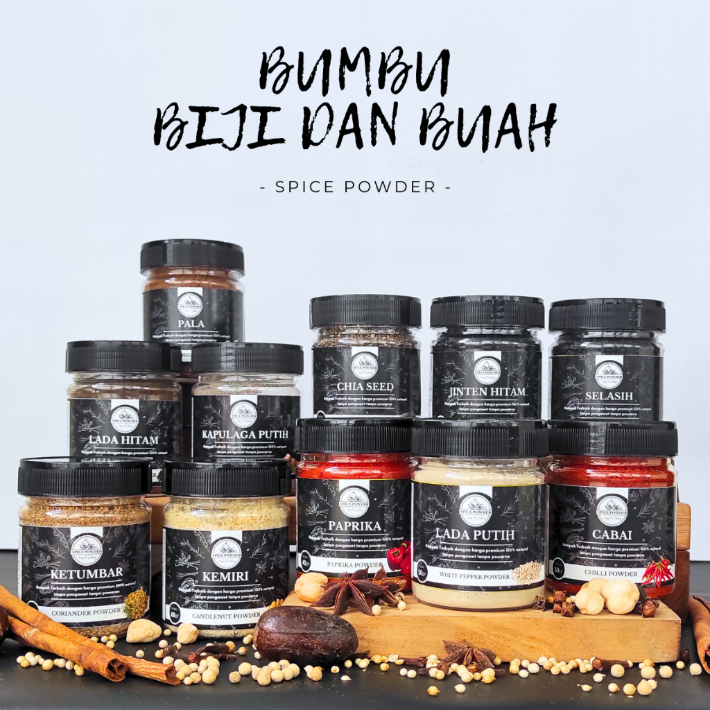 

Spice Powder - Bumbu Dapur Bubuk Lengkap Murni Rempah Bawang Putih Paprika Merica Lada Oregano