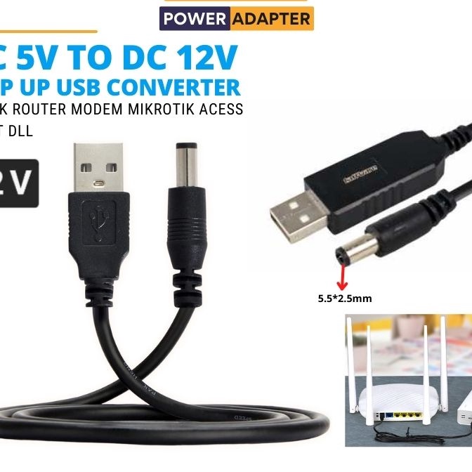 Langka Kabel USB Powerbank To 12v Modem Router Telkomsel Orbit Star 2 Orbit Max Orbit A1 Orbit Pro