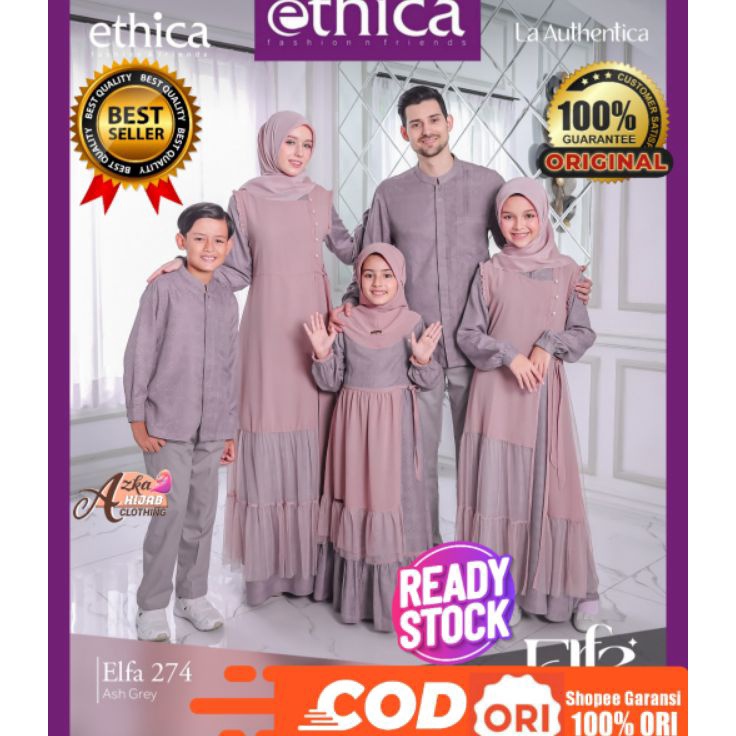 Top Rating  READY STOCK SARIMBIT ETHICA 223 ELFA 275 ASH GREY  BAJU COUPLE KELUARGA  BAJU MUSLIM COU