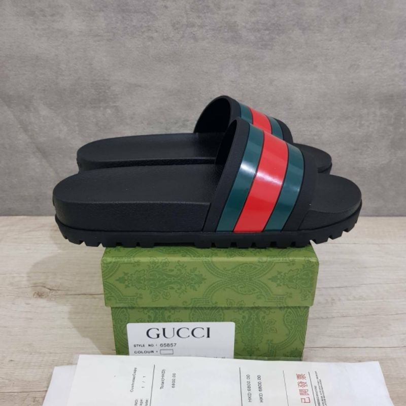 Sandal GG Slide Track Black Gucci