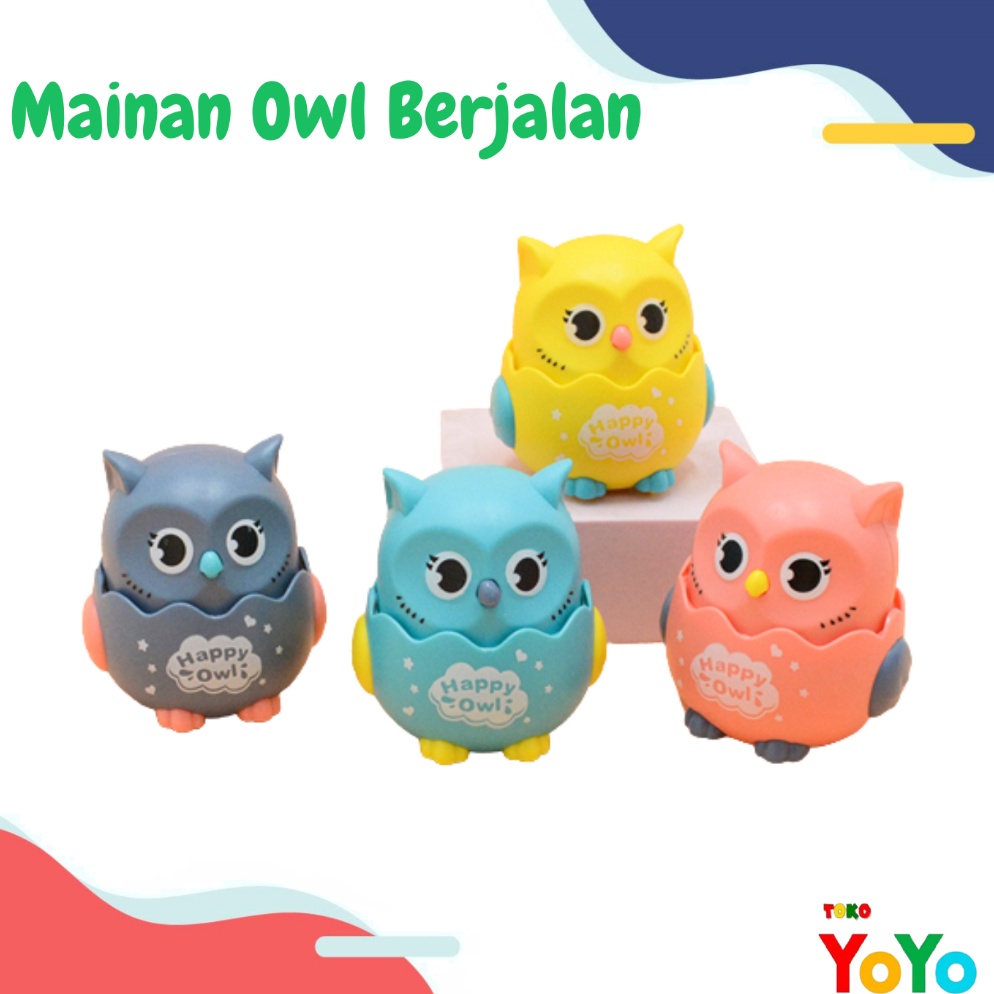 TokoYoyo Mainan Edukasi Anak Bayi  Mainan Mesin Putar Berjalan Tanpa Baterai  Mainan Bayi Owl Walkin