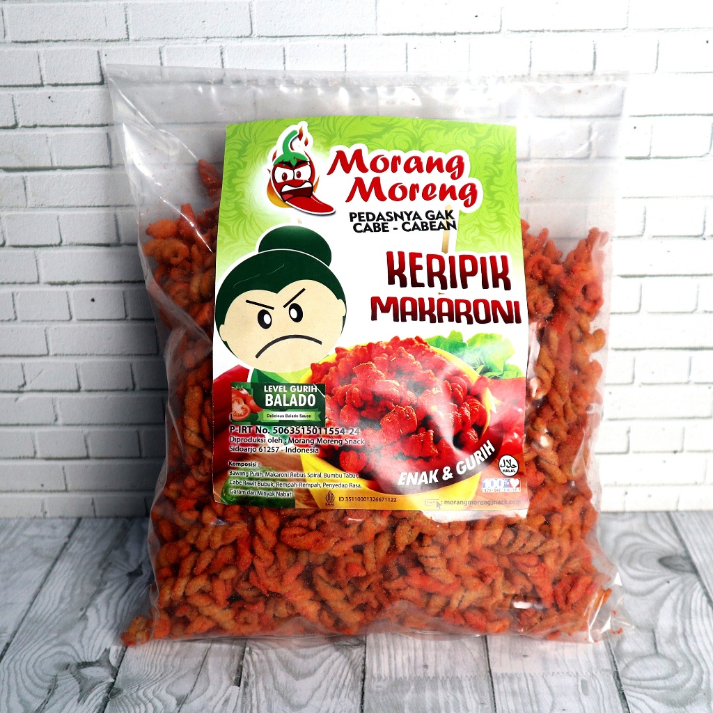 

Makaroni Pedas 500gr Morang Moreng / Macaroni Spiral Aneka Rasa