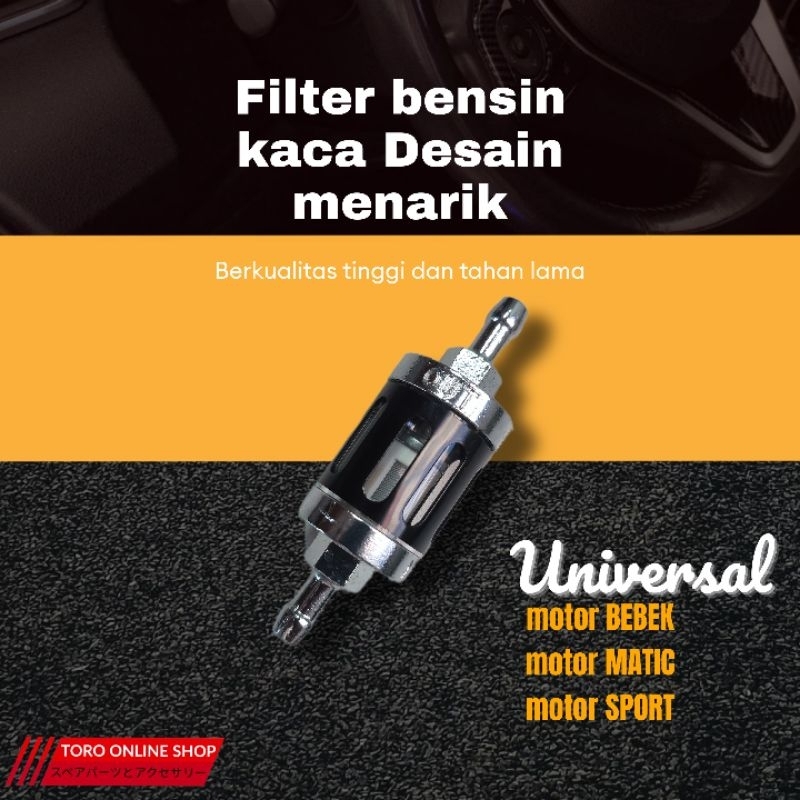 filter saringan bensin kaca universal filter bensin variasi awet