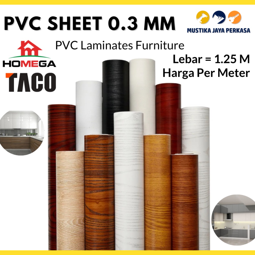 Harga Promo PVC Sheet 3 Mm Supercon Pelapis Furniture Laminates Taco Homega Interior Woodgrain Motif