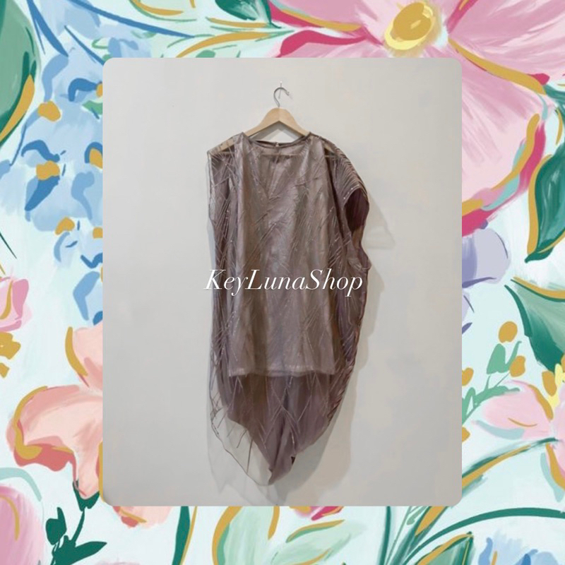 Purple Lilac Ungu Lace Outer Party Brokat Brukat Tulle / Dress Outer Wanita Pesta (Preloved)