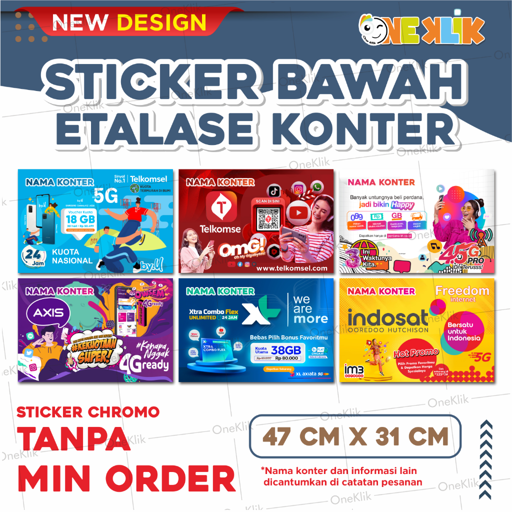 Stiker Etalase Konter Bagian Bawah / Stiker Dekorasi Konter Model Provider 2A -ONEKLIK 1