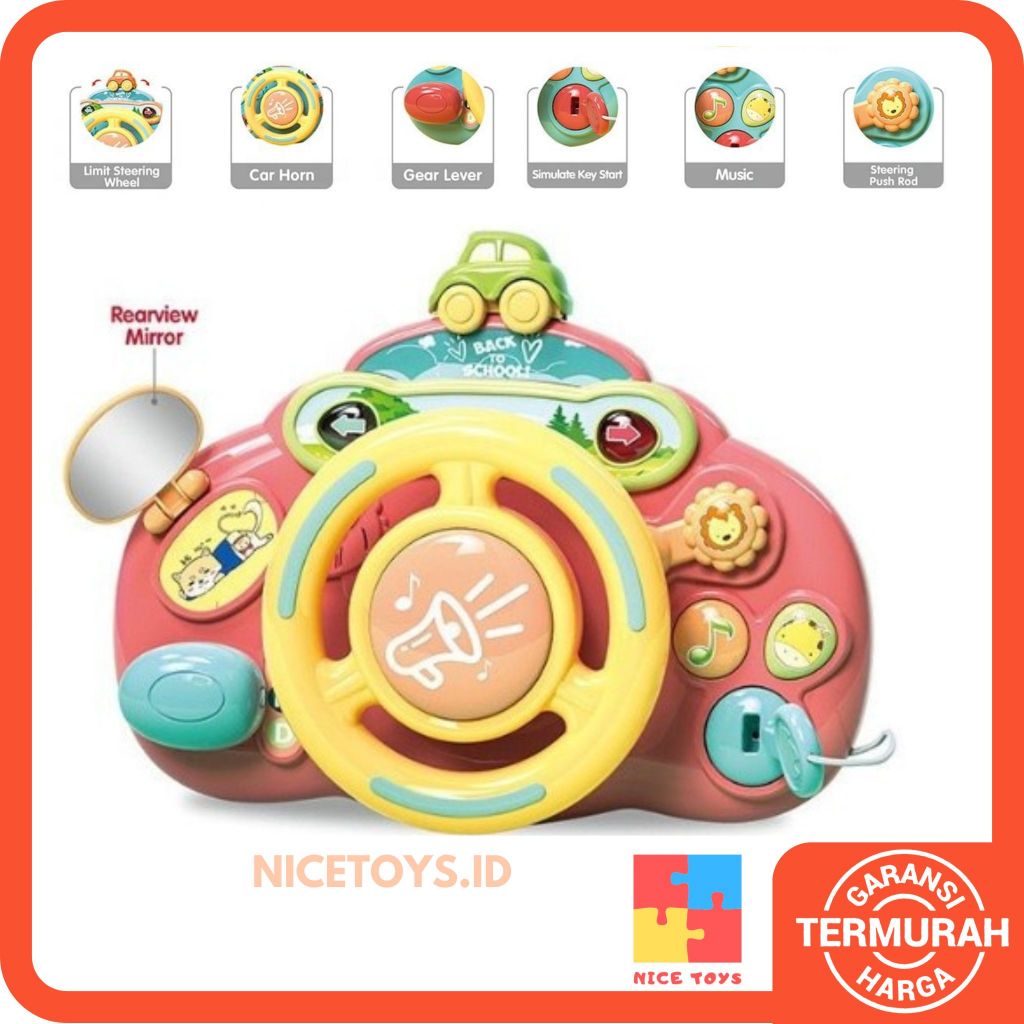 Setir Baby Simulated Drive Mainan Stir Musik Mobil Anak Mainan Setir Mobil Mainan Sensorik Bayi