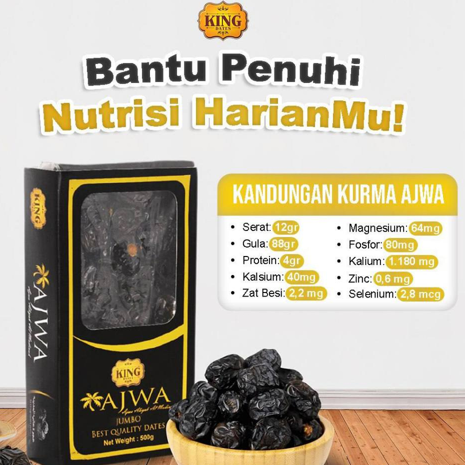 

KING DATES - Kurma Ajwa Jumbo Premium Al Madinah 500 gram