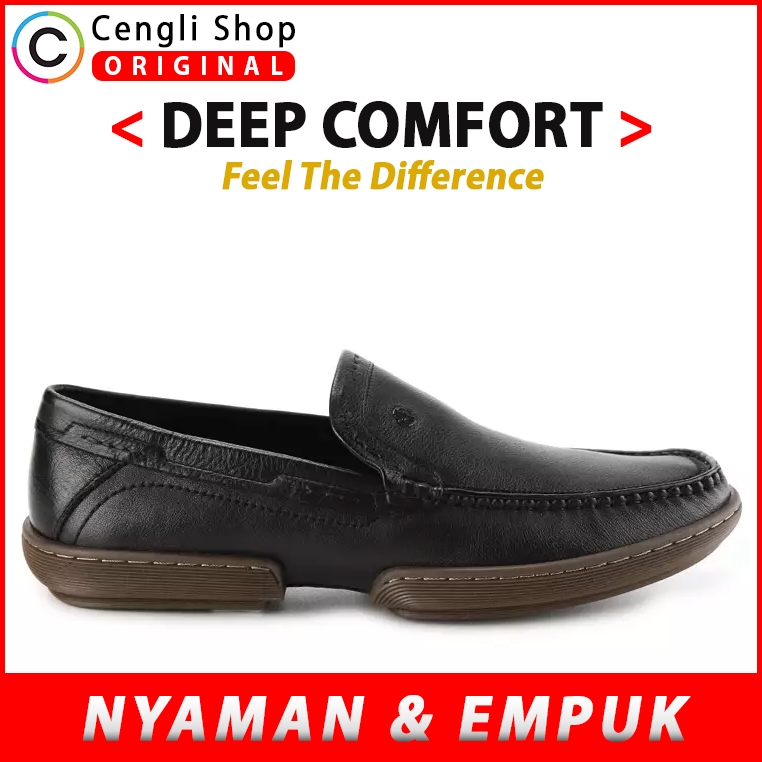 HM03 SEPATU PRIA LOAFER HUSH PUPPIES ORIGINAL LOAFERS KULIT ASLI ORI HITAM