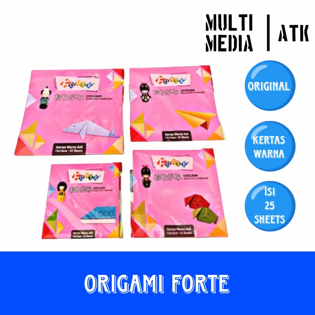 

ORIGAMI FORTE / KERTAS ORIGAMI LIPAT FORTE / UKURAN 10X10 12X12 14X14 16X16 20X20 ISI 25 LEMBAR