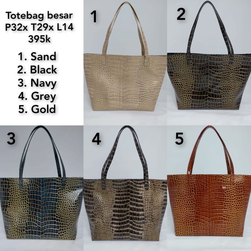 Tote Bag Besar | Tas Besar Wanita | Tote Bag Kulit | Croco Bag | Tas Selempang Wanita